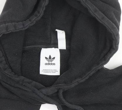 Adidas Men's Black Small Pullover Hoodie with Logo Print