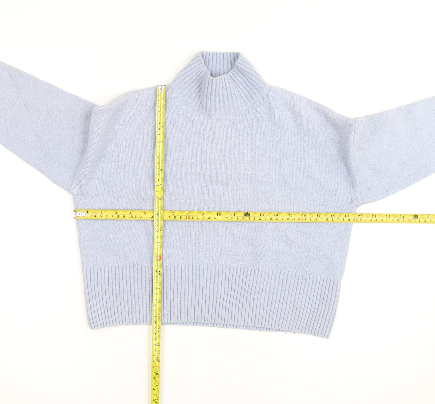 & Other Stories Women Blue Wool Roll Neck Jumper Size XS