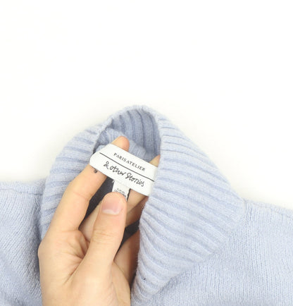 & Other Stories Women Blue Wool Roll Neck Jumper Size XS