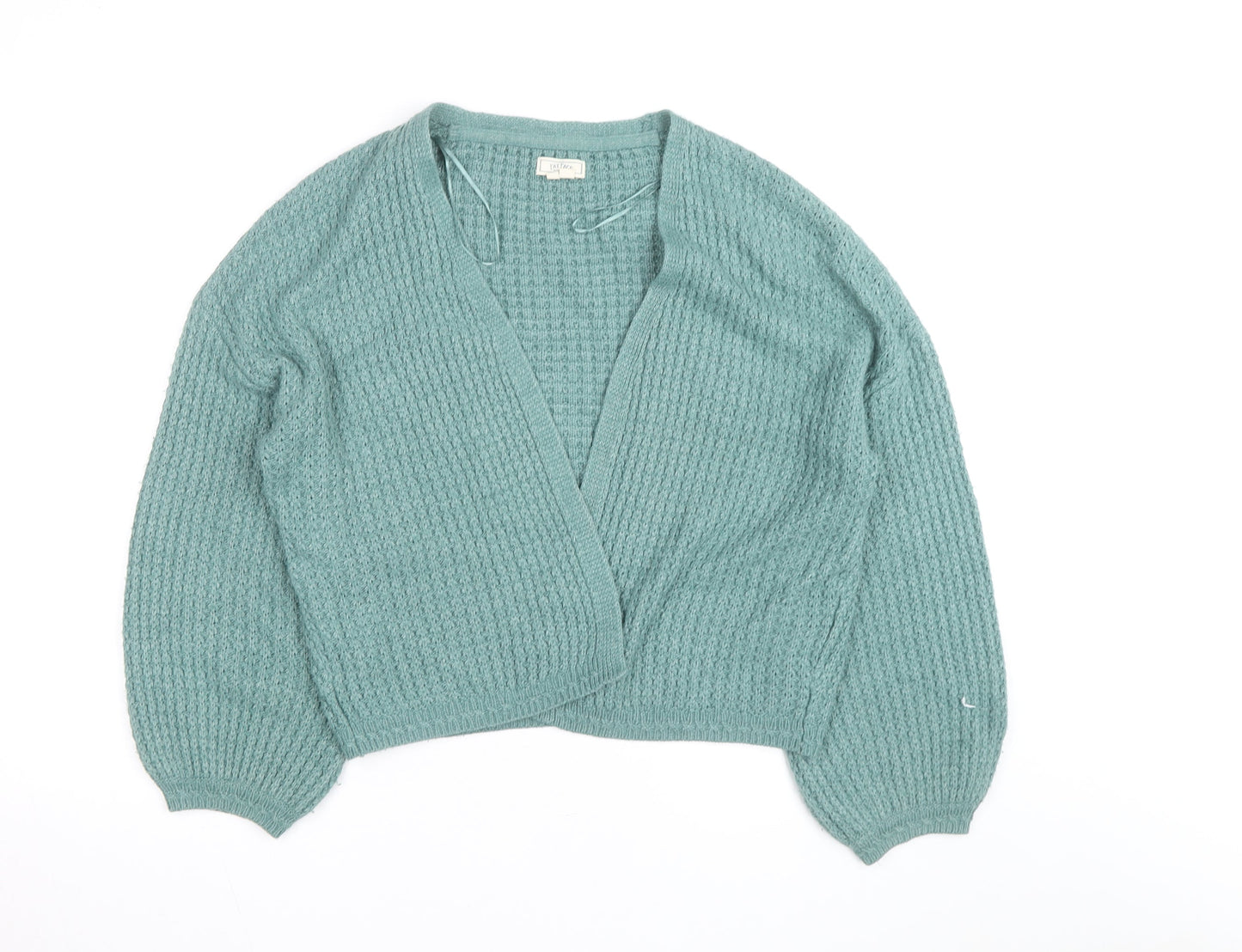 Fat Face Women’s Green Chunky Knit V-Neck Cardigan Size 14