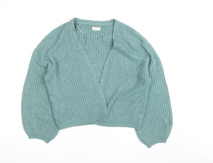 Fat Face Women’s Green Chunky Knit V-Neck Cardigan Size 14