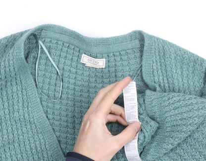 Fat Face Women’s Green Chunky Knit V-Neck Cardigan Size 14