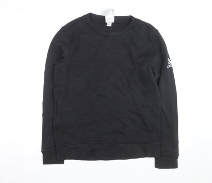 Adidas Teens Black 164 Pullover Crew Neck Sweatshirt
