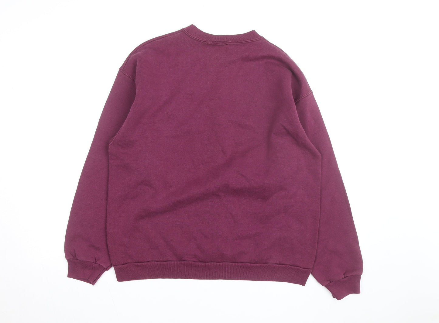 Disney Men's Purple Mickey Mouse Embroidered Pullover Sweatshirt L