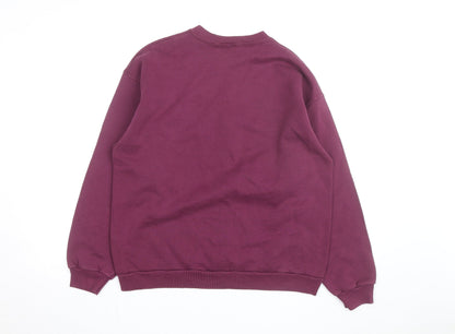 Disney Men's Purple Mickey Mouse Embroidered Pullover Sweatshirt L