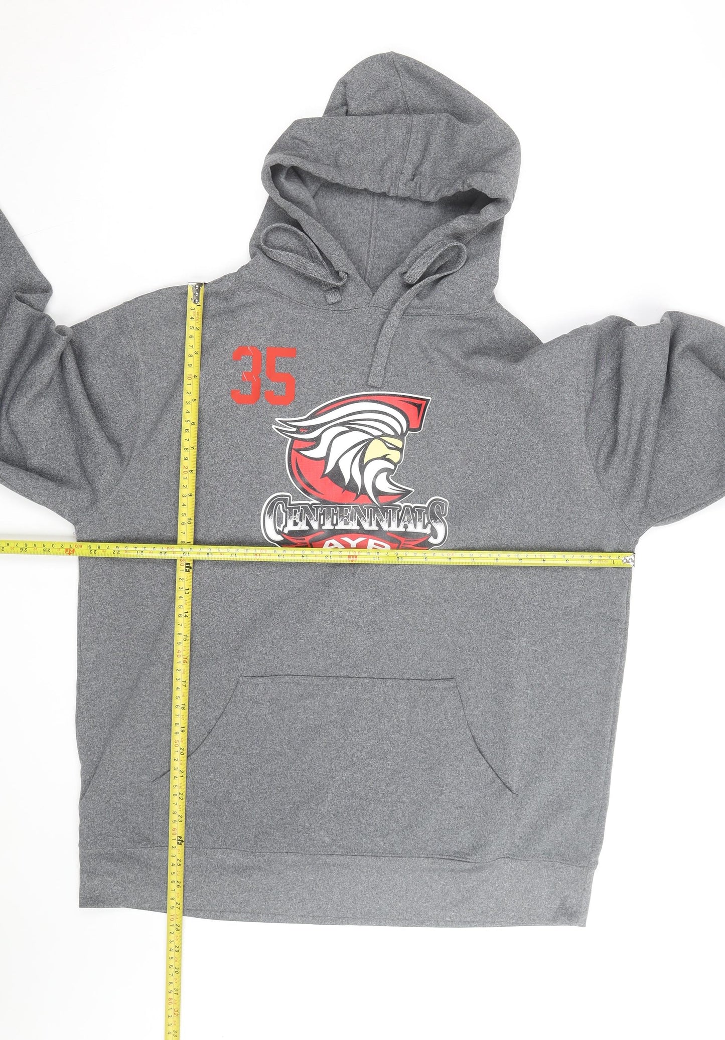 Bauer Mens Grey Cotton Blend Pullover Hockey Hoodie Size L