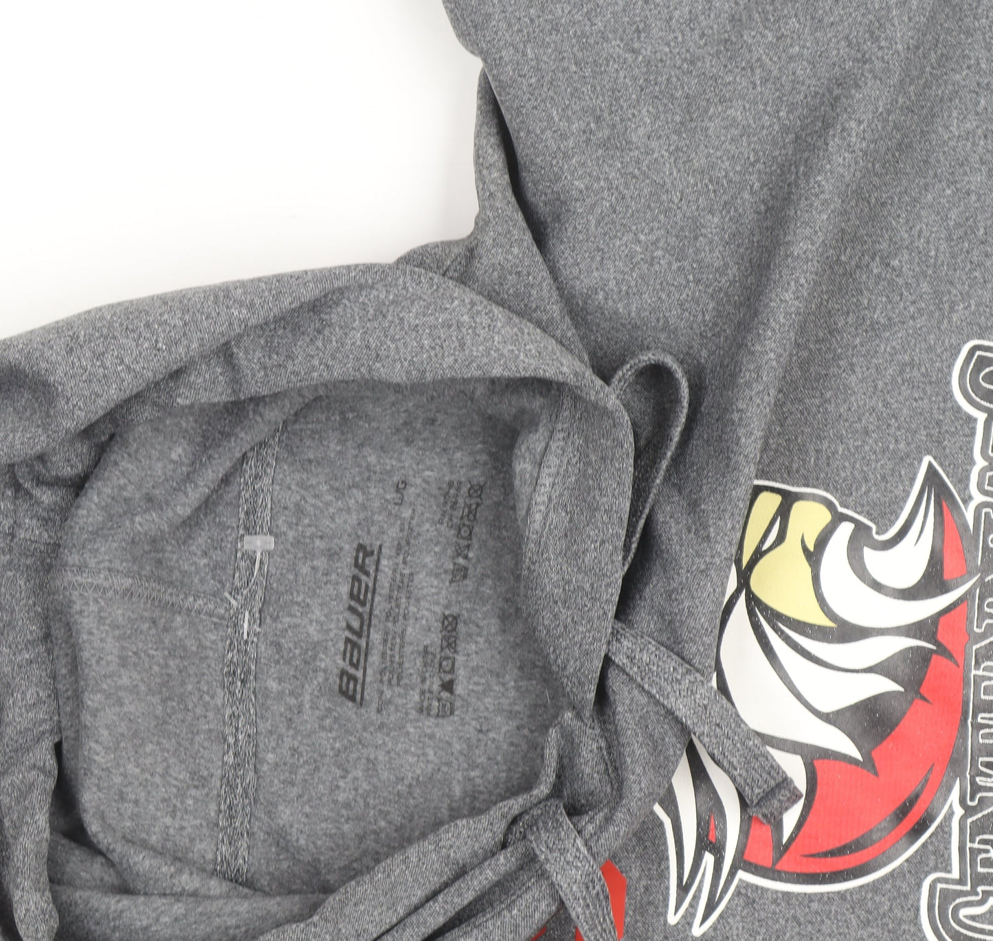Bauer Mens Grey Cotton Blend Pullover Hockey Hoodie Size L