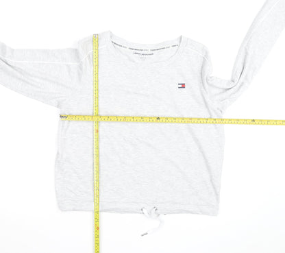 Tommy Hilfiger Women’s Grey Pullover Sweatshirt Size L Drawstring Hem