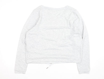 Tommy Hilfiger Women’s Grey Pullover Sweatshirt Size L Drawstring Hem