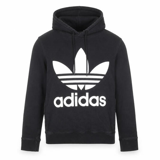 Adidas Men's Black Pullover Hoodie M Logo Fleece Sweatshirt