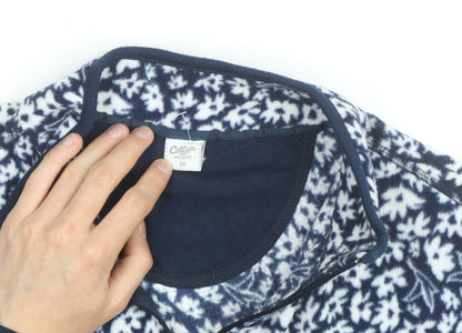 Cotton Traders Women's Blue Floral Fleece Zip Vest Size 20