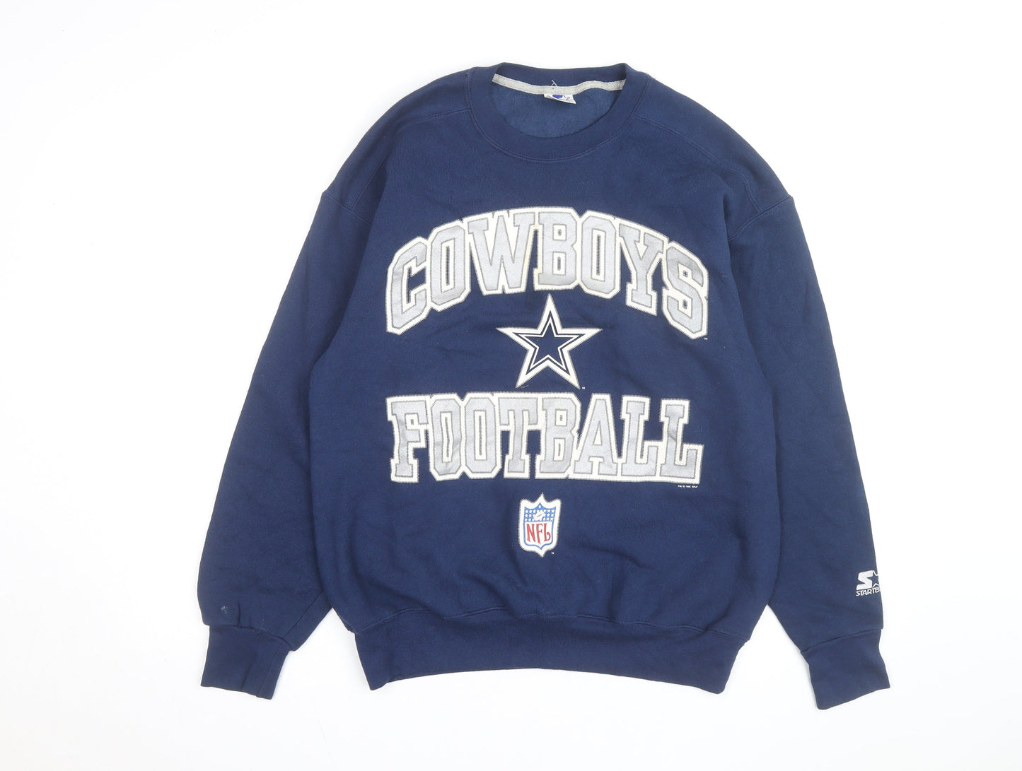 Starter Mens Blue Cowboys Football Sweatshirt Medium Vintage Crew Neck