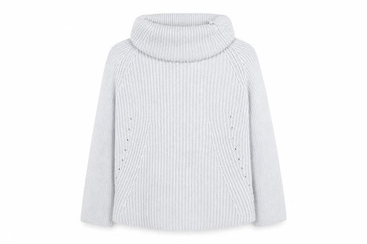 Brandy Melville Women Grey Roll Neck Long Sleeve Knit Jumper Size S