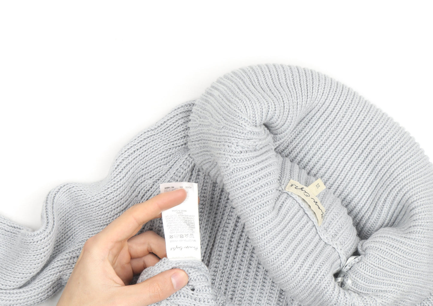 Brandy Melville Women Grey Roll Neck Long Sleeve Knit Jumper Size S