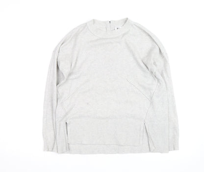 Kin by John Lewis Women’s Grey Mock Neck Zip Back Wool Cotton Jumper S