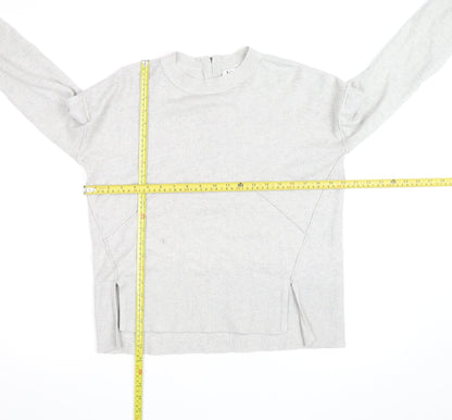 Kin by John Lewis Women’s Grey Mock Neck Zip Back Wool Cotton Jumper S
