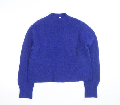 & Other Stories Women’s Blue Mock Neck Wool Alpaca Jumper Size 10