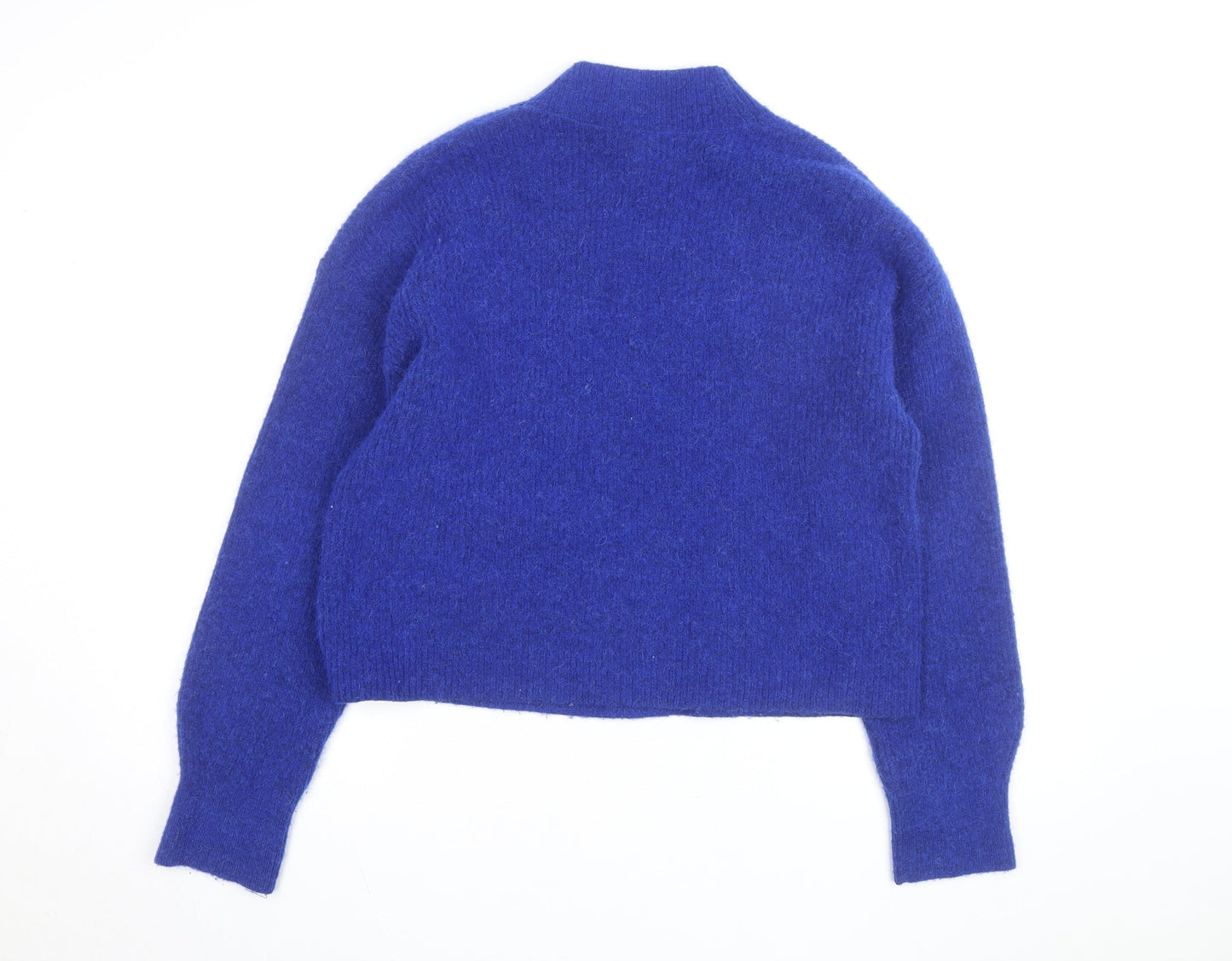 & Other Stories Women’s Blue Mock Neck Wool Alpaca Jumper Size 10