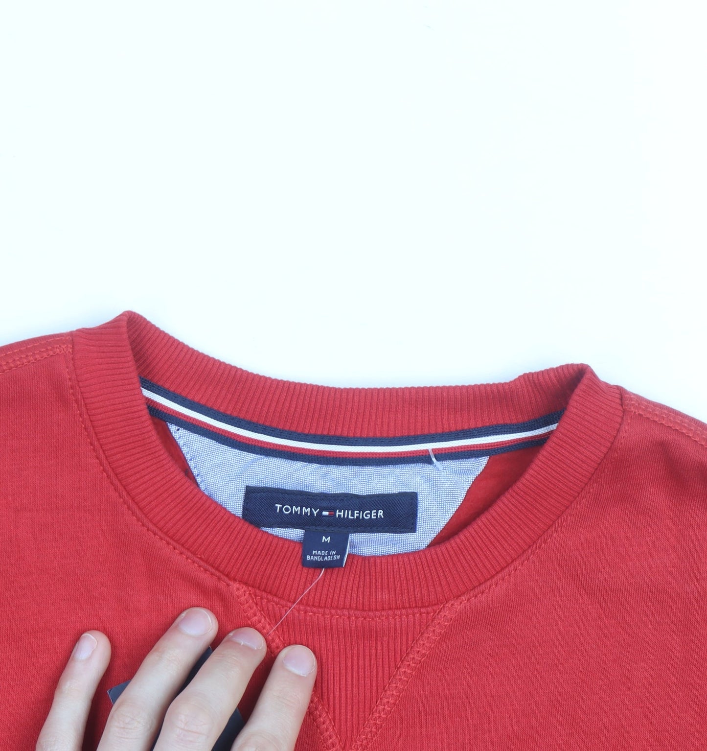 Tommy Hilfiger Men's Red Crew Neck Sweatshirt Size M Pullover