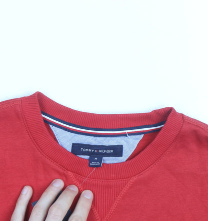 Tommy Hilfiger Men's Red Crew Neck Sweatshirt Size M Pullover