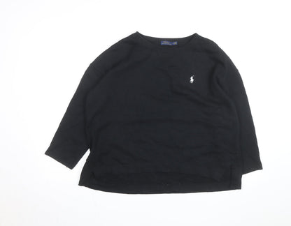 Ralph Lauren Men's Black Crew Neck Cotton Pullover Sweatshirt M