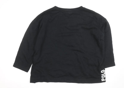 Ralph Lauren Men's Black Crew Neck Cotton Pullover Sweatshirt M