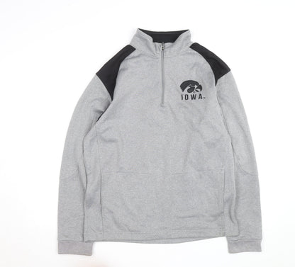 Colosseum Athletics Men's Grey 1/4 Zip Iowa Pullover Sweatshirt L