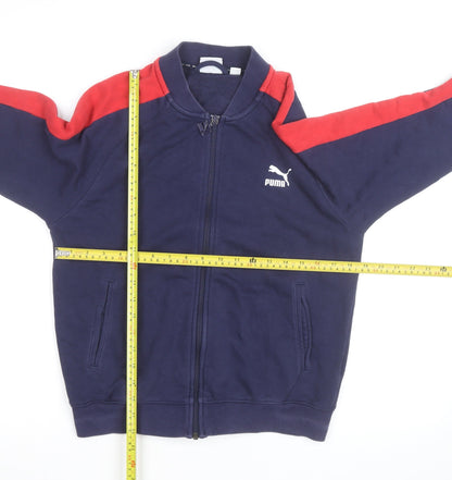 Puma Men's Blue Red Full Zip Sweatshirt Size S Logo Sports Jacket