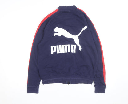 Puma Men's Blue Red Full Zip Sweatshirt Size S Logo Sports Jacket