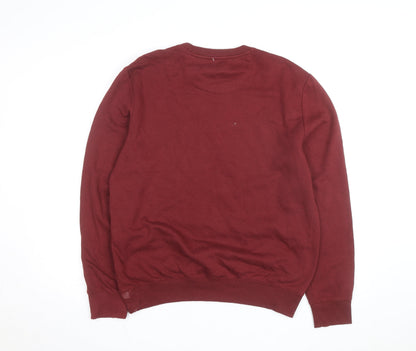 Calvin Klein Men's Red Logo Crew Neck Sweatshirt Size M