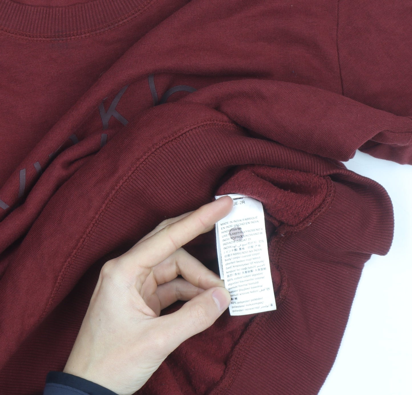 Calvin Klein Men's Red Logo Crew Neck Sweatshirt Size M