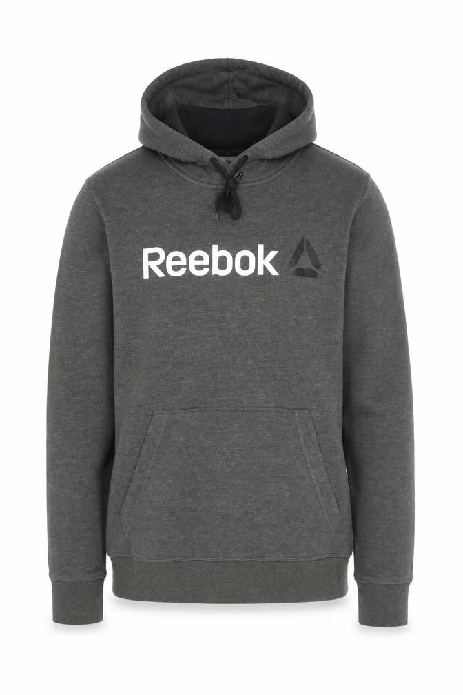 Reebok Mens Green Pullover Hoodie Medium Logo Fleece Sweatshirt