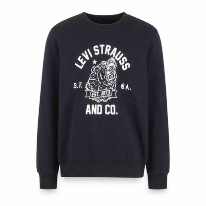 Levi's Men's Black Graphic Crew Neck Cotton Sweatshirt M