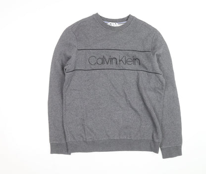 Calvin Klein Men's Grey Crew Neck Pullover Sweatshirt M