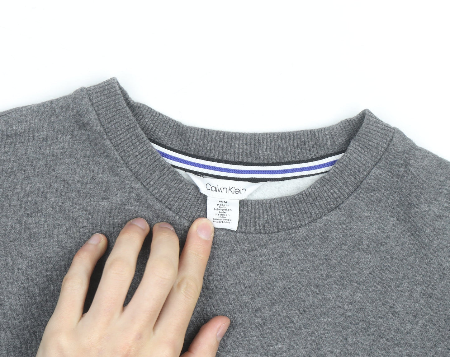 Calvin Klein Men's Grey Crew Neck Pullover Sweatshirt M