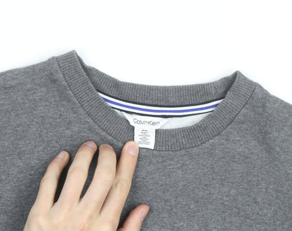Calvin Klein Men's Grey Crew Neck Pullover Sweatshirt M
