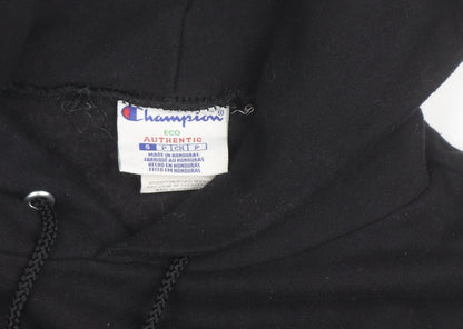 Champion Men's Black Pullover Hoodie Small Graphic Print Fleece