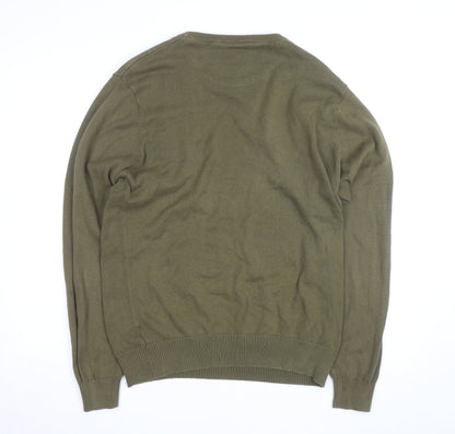 Luke Sport Men's Green Cotton Crew Neck Jumper Size M