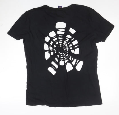 American Eagle Men's Black Classic Fit Spider Cut-Out T-Shirt M