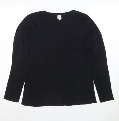 John Lewis Women’s Black Long Sleeve Cotton Stretch T-Shirt Size 14