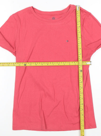 Tommy Hilfiger Women Pink Long Sleeve Cotton Basic T-Shirt M