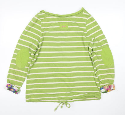Joules Women's Green Striped Cotton Boat Neck Tunic Top XS
