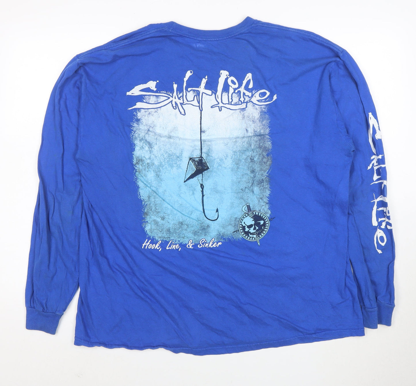 Salt Life Men's Blue XL Long Sleeve Fishing Graphic T-Shirt