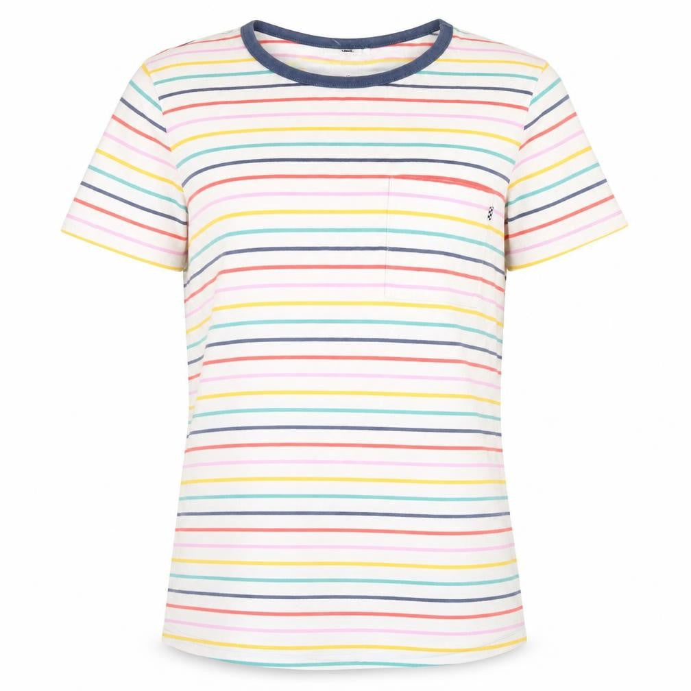 Vans Womens Multicoloured Striped Ringer T-Shirt Size L