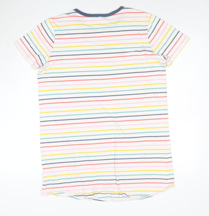 Vans Womens Multicoloured Striped Ringer T-Shirt Size L