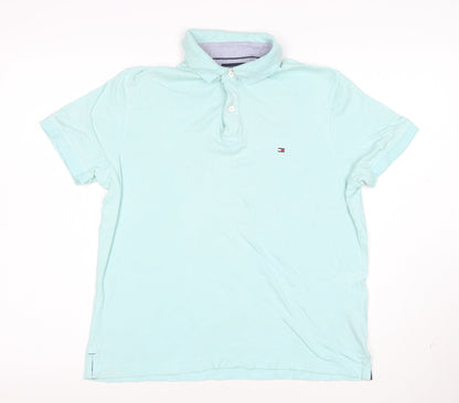 Tommy Hilfiger Men's Blue Custom Fit Cotton Polo Shirt Size S