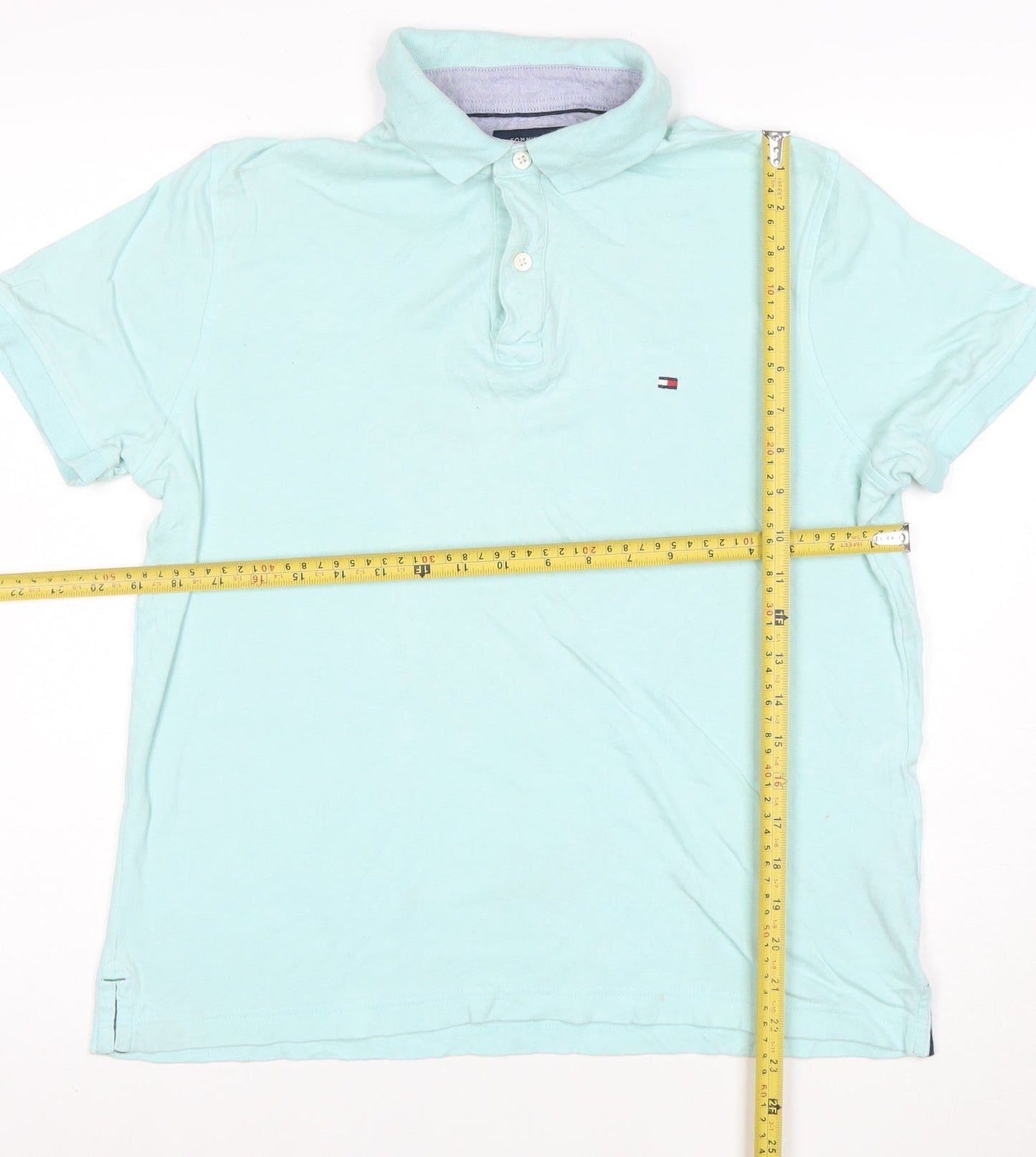 Tommy Hilfiger Men's Blue Custom Fit Cotton Polo Shirt Size S