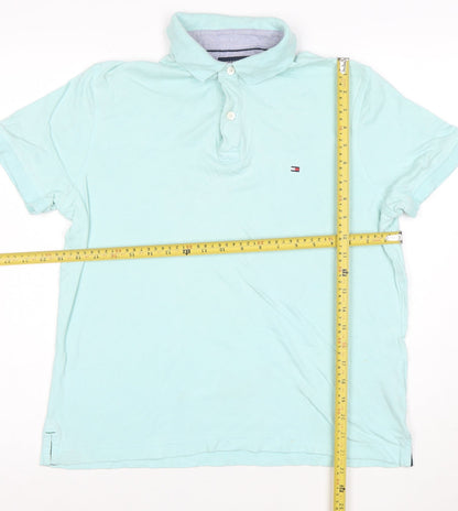 Tommy Hilfiger Men's Blue Custom Fit Cotton Polo Shirt Size S