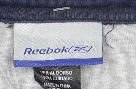 Reebok Men's Grey & Navy Seahawks Long Sleeve Cotton T-Shirt L