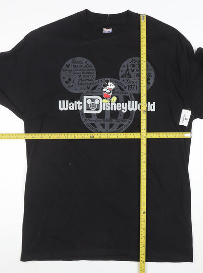 Hanes Disney Parks Men's Black Long Sleeve Walt Disney World T-Shirt L
